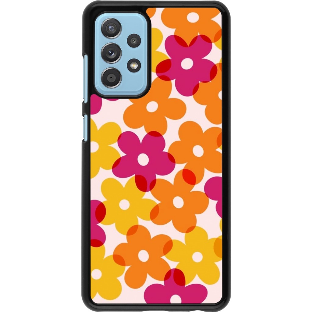 Samsung Galaxy A52 Case Hülle Easter 2024 yellow orange pink flowers