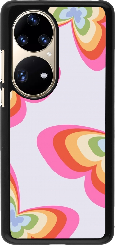 Huawei P50 Pro Case Hülle Easter 2024 rainbow butterflies Kaufen