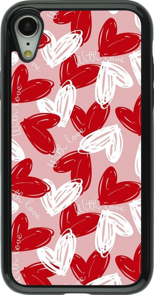 iPhone XR Case Hülle Hybrid Armor schwarz Valentine 2024 with love