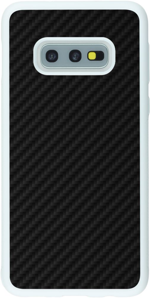 Coque Samsung Galaxy S10e Silicone Rigide Blanc Carbon Basic