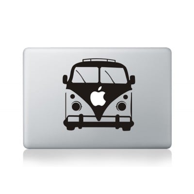 Autocollant MacBook -  VW Volkswagen kombi bus noir et - Blanc