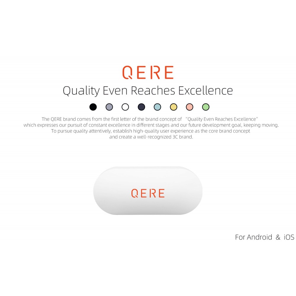 Qere E20 In-Ear TWS Kopfhörer Bluetooth 5.3 mit intelligentem Ladecase und IP54 Zertifizierung - Weiss