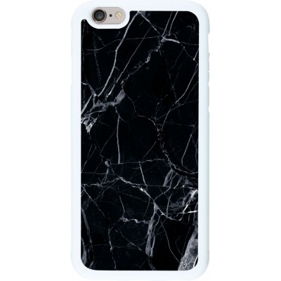 Coque iPhone 6/6s - Silicone rigide blanc Marble Black 01