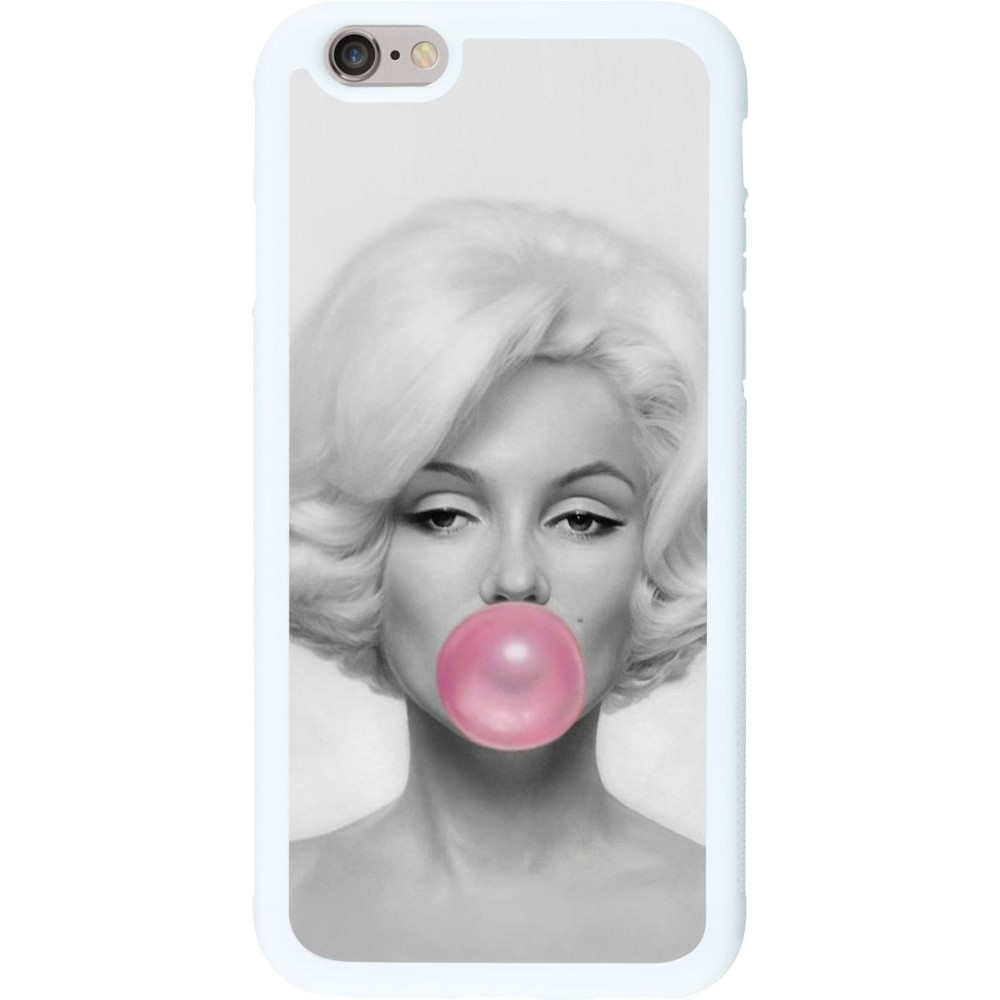 Coque iPhone 6/6s - Silicone rigide blanc Marilyn Bubble