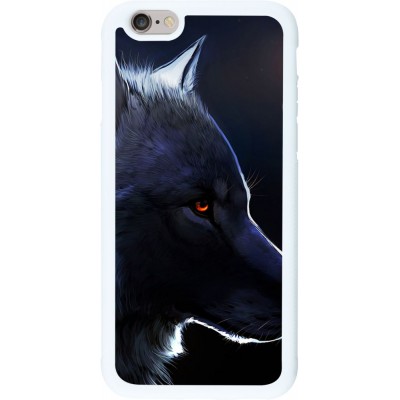 Coque iPhone 6/6s - Silicone rigide blanc Wolf Shape