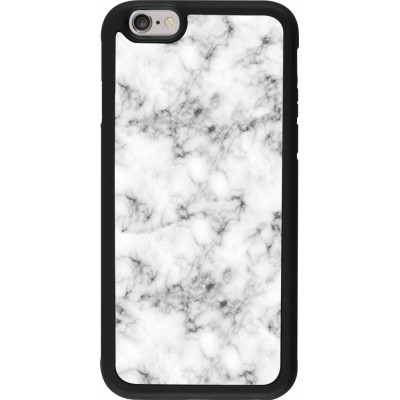 Coque iPhone 6/6s - Silicone rigide noir Marble 01