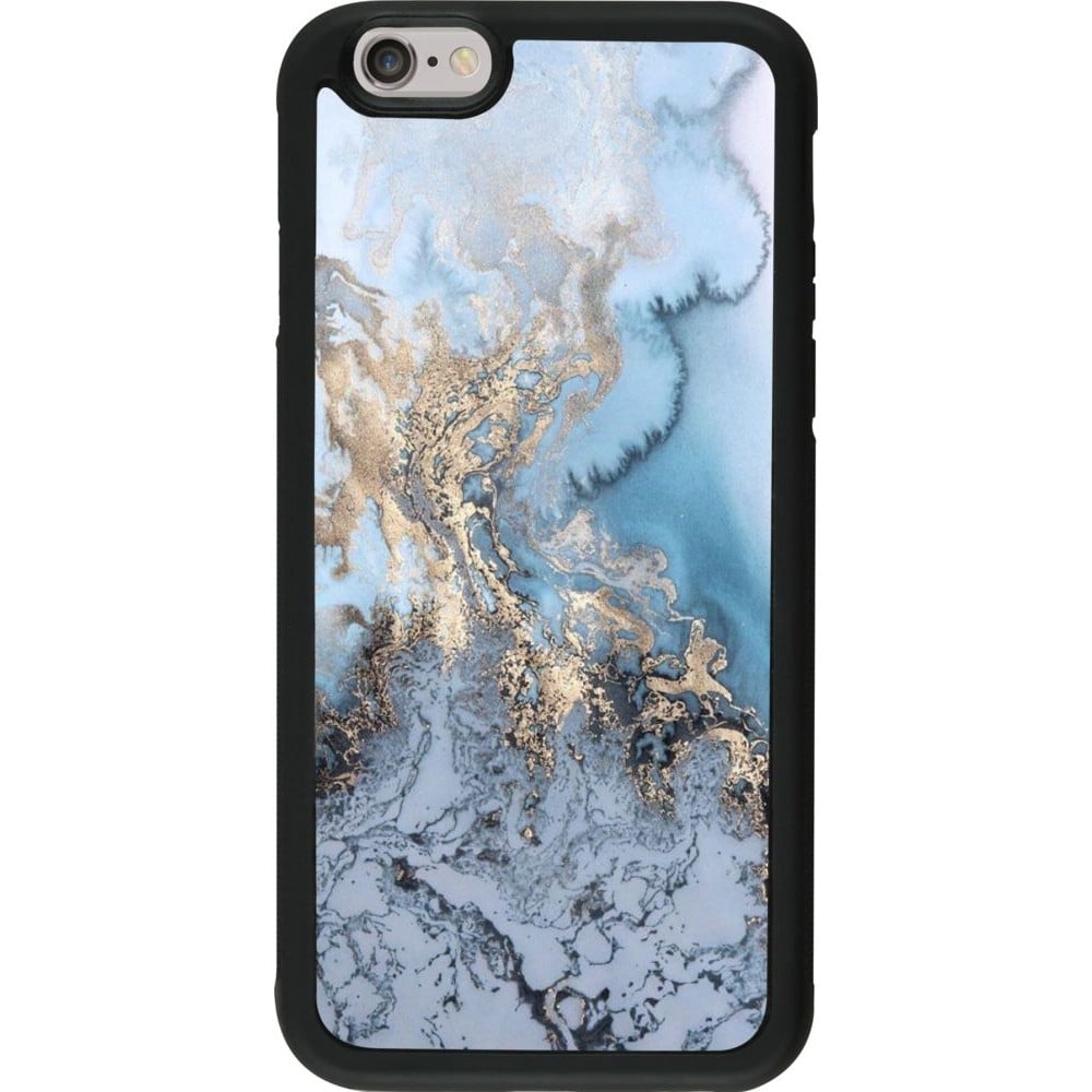 Coque iPhone 6/6s - Silicone rigide noir Marble 04