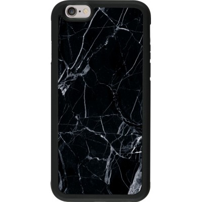 Coque iPhone 6/6s - Silicone rigide noir Marble Black 01