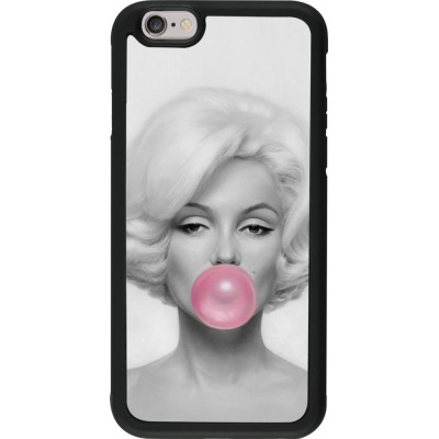 Coque iPhone 6/6s - Silicone rigide noir Marilyn Bubble