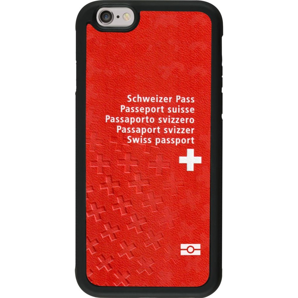 Coque iPhone 6/6s - Silicone rigide noir Swiss Passport