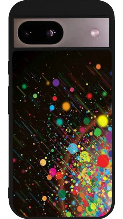 Coque Google Pixel 8a - Silicone rigide noir Abstract Bubble Lines