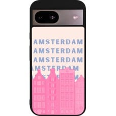 Coque Google Pixel 8a - Silicone rigide noir Amsterdam Pink Print