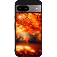 Coque Google Pixel 8a - Silicone rigide noir Automne Magique Orange