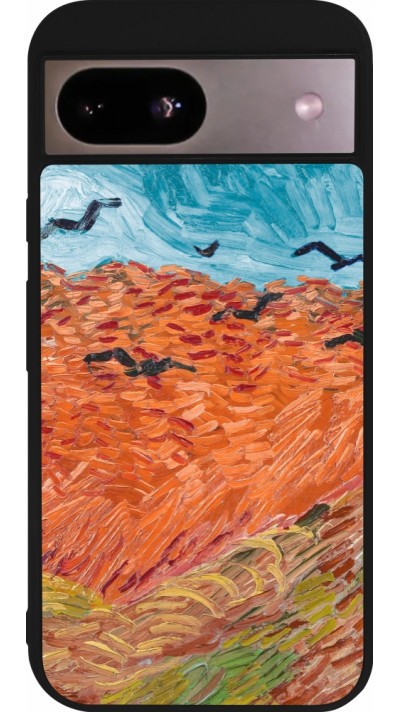 Coque Google Pixel 8a - Silicone rigide noir Autumn 22 Van Gogh style