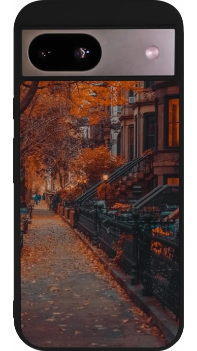 Coque Google Pixel 8a - Silicone rigide noir Autumn 2024 city