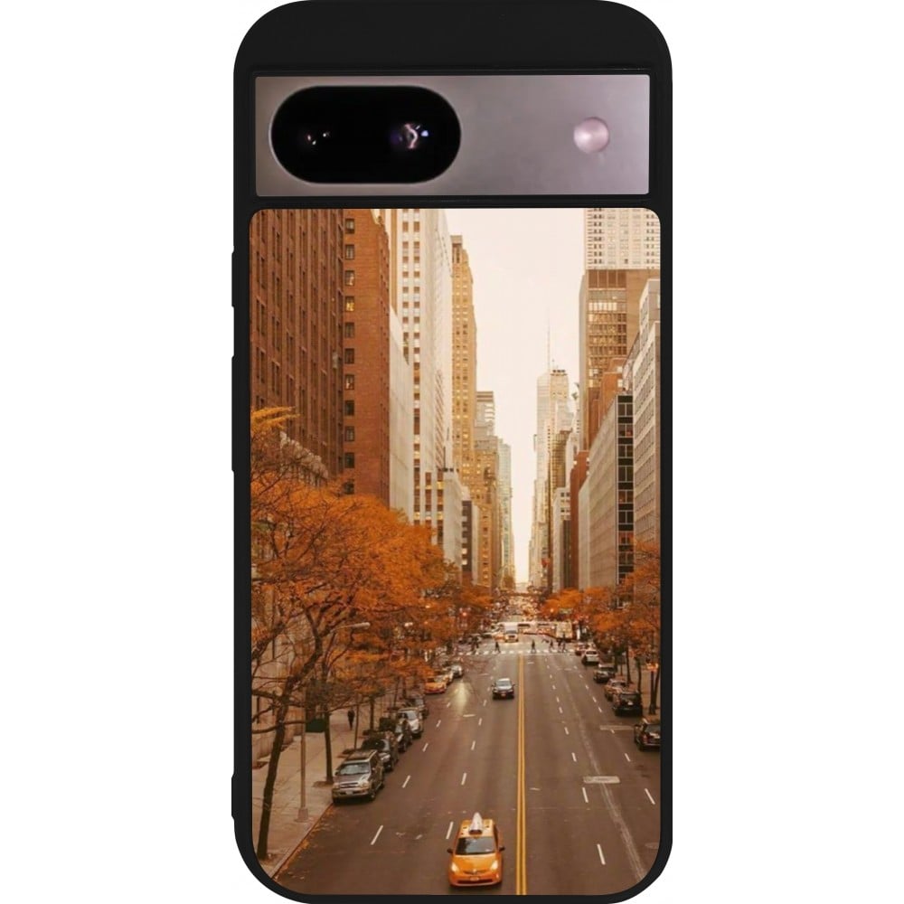 Coque Google Pixel 8a - Silicone rigide noir Autumn 2024 New York city