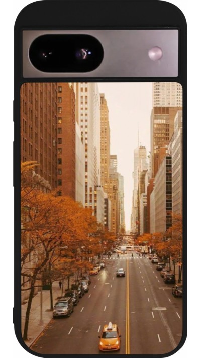 Coque Google Pixel 8a - Silicone rigide noir Autumn 2024 New York city