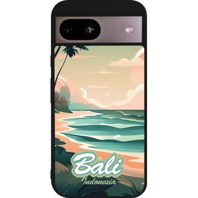 Coque Google Pixel 8a - Silicone rigide noir Bali Landscape