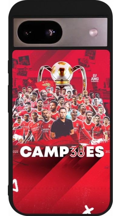 Coque Google Pixel 8a - Silicone rigide noir Benfica Campeoes 2023