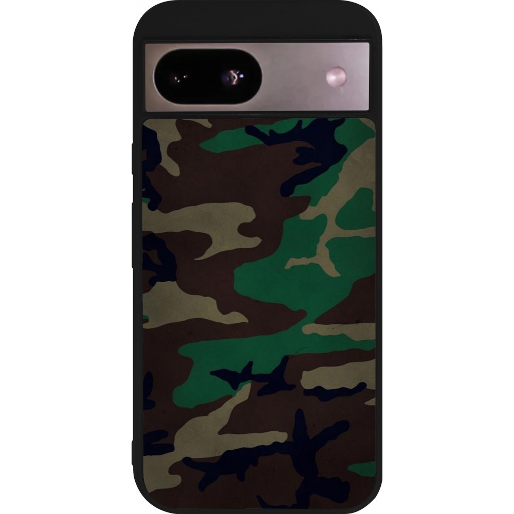 Coque Google Pixel 8a - Silicone rigide noir Camouflage 3