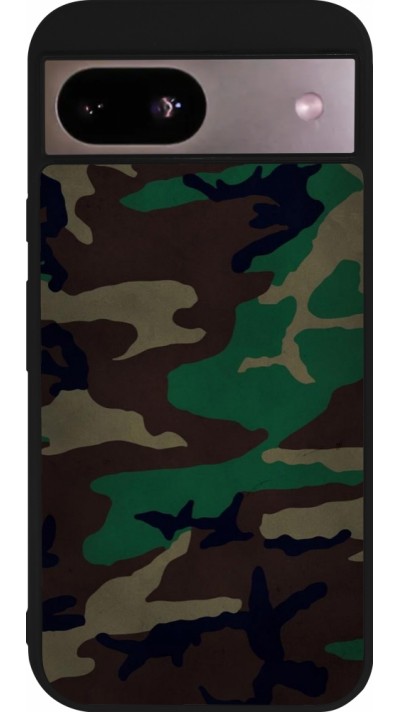 Coque Google Pixel 8a - Silicone rigide noir Camouflage 3