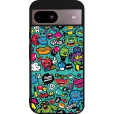 Coque Google Pixel 8a - Silicone rigide noir Cartoons old school