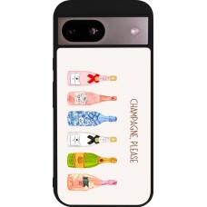 Coque Google Pixel 8a - Silicone rigide noir Champagne Please