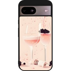 Coque Google Pixel 8a - Silicone rigide noir Champagne Pouring Pink