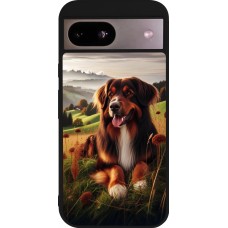 Coque Google Pixel 8a - Silicone rigide noir Chien Campagne Suisse