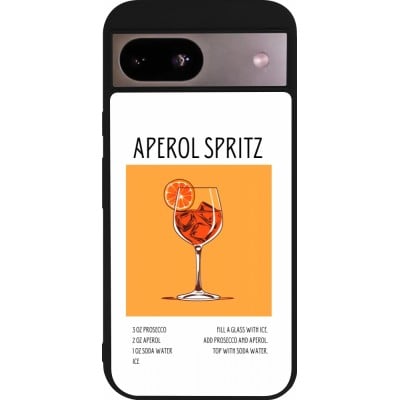 Coque Google Pixel 8a - Silicone rigide noir Cocktail recette Aperol Spritz