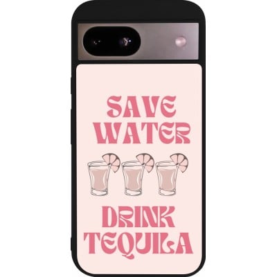 Coque Google Pixel 8a - Silicone rigide noir Cocktail Save Water Drink Tequila