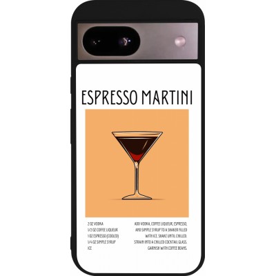 Coque Google Pixel 8a - Silicone rigide noir Cocktail recette Espresso Martini