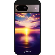 Google Pixel 8a Case Hülle - Silikon schwarz Sonnenuntergang gelb violett