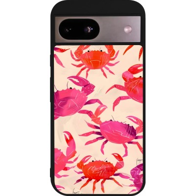 Coque Google Pixel 8a - Silicone rigide noir Crabs Paint