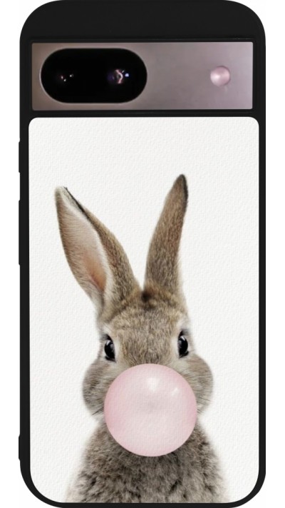 Coque Google Pixel 8a - Silicone rigide noir Easter 2023 bubble gum bunny