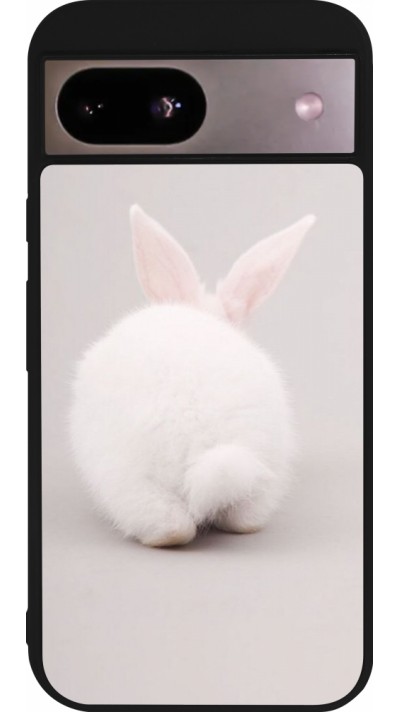 Coque Google Pixel 8a - Silicone rigide noir Easter 2024 bunny butt