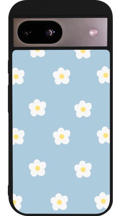 Coque Google Pixel 8a - Silicone rigide noir Easter 2024 daisy flower