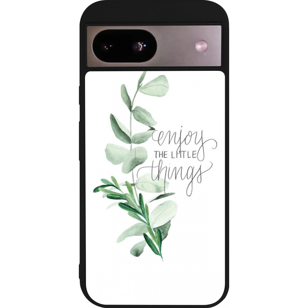 Coque Google Pixel 8a - Silicone rigide noir Enjoy the little things