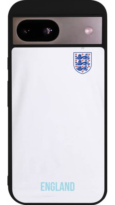 Coque Google Pixel 8a - Silicone rigide noir Maillot de football Angleterre 2022 personnalisable