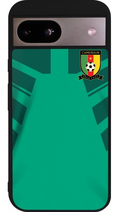 Coque Google Pixel 8a - Silicone rigide noir Maillot de football Cameroun 2022 personnalisable