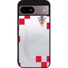 Coque Google Pixel 8a - Silicone rigide noir Maillot de football Croatie 2022 personnalisable