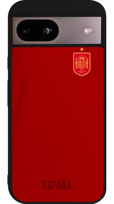 Coque Google Pixel 8a - Silicone rigide noir Maillot de football Espagne 2022 personnalisable