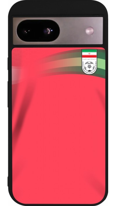 Coque Google Pixel 8a - Silicone rigide noir Maillot de football Iran 2022 personnalisable