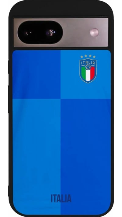 Coque Google Pixel 8a - Silicone rigide noir Maillot de football Italie 2022 personnalisable