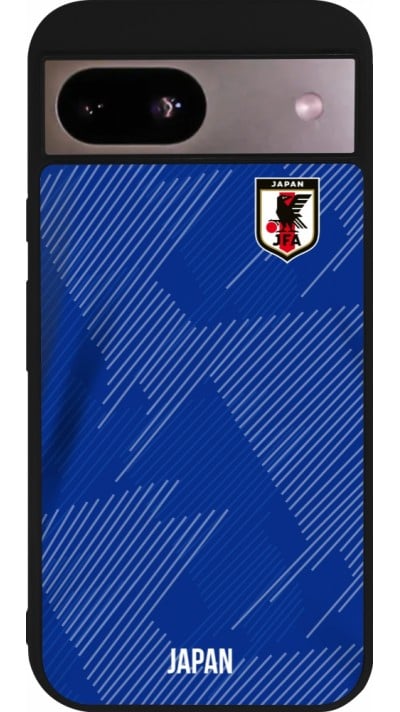 Coque Google Pixel 8a - Silicone rigide noir Maillot de football Japon 2022 personnalisable