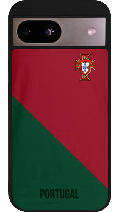 Coque Google Pixel 8a - Silicone rigide noir Maillot de football Portugal 2022