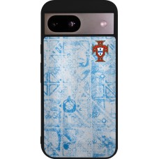 Coque Google Pixel 8a - Silicone rigide noir Maillot de football Portugal Extérieur personnalisable