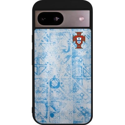 Coque Google Pixel 8a - Silicone rigide noir Maillot de football Portugal Extérieur personnalisable