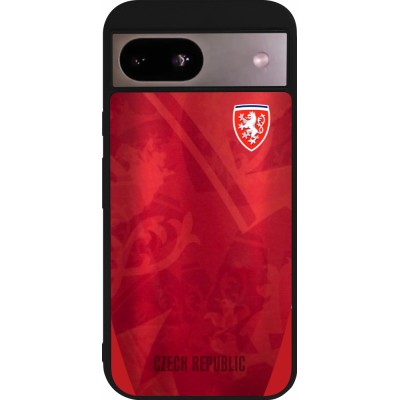 Coque Google Pixel 8a - Silicone rigide noir Maillot de football République Tchèque personnalisable