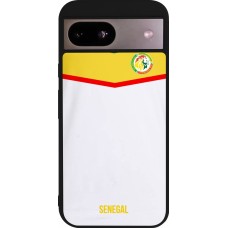 Coque Google Pixel 8a - Silicone rigide noir Maillot de football Senegal 2022 personnalisable